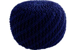 Habitat Knot Blue Knitted Round Pouf Footstool